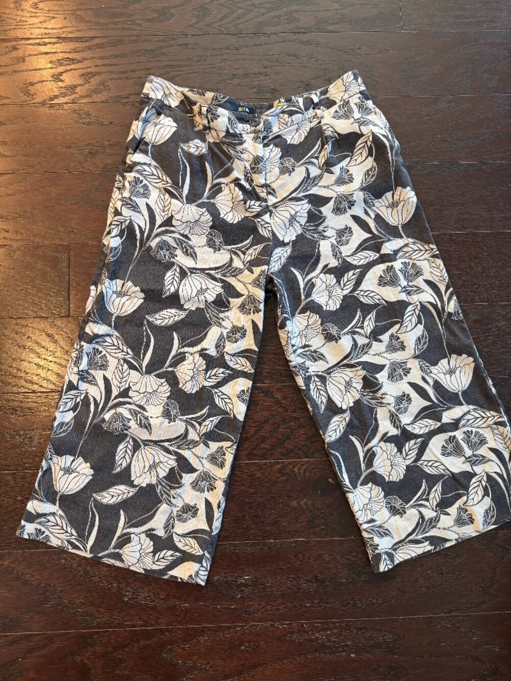 Anthropologie Maeve Floral Crop Wide-Leg Pants Size US 8